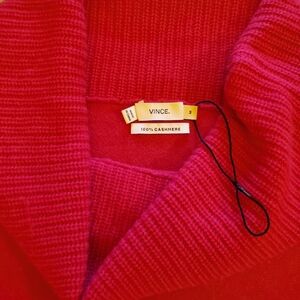 Vince Women's Vibrant Red Cashmere Turtleneck Sweater